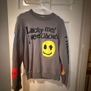 Kanye Crewneck Kids See Ghosts Gray Graphic Sweatshirt